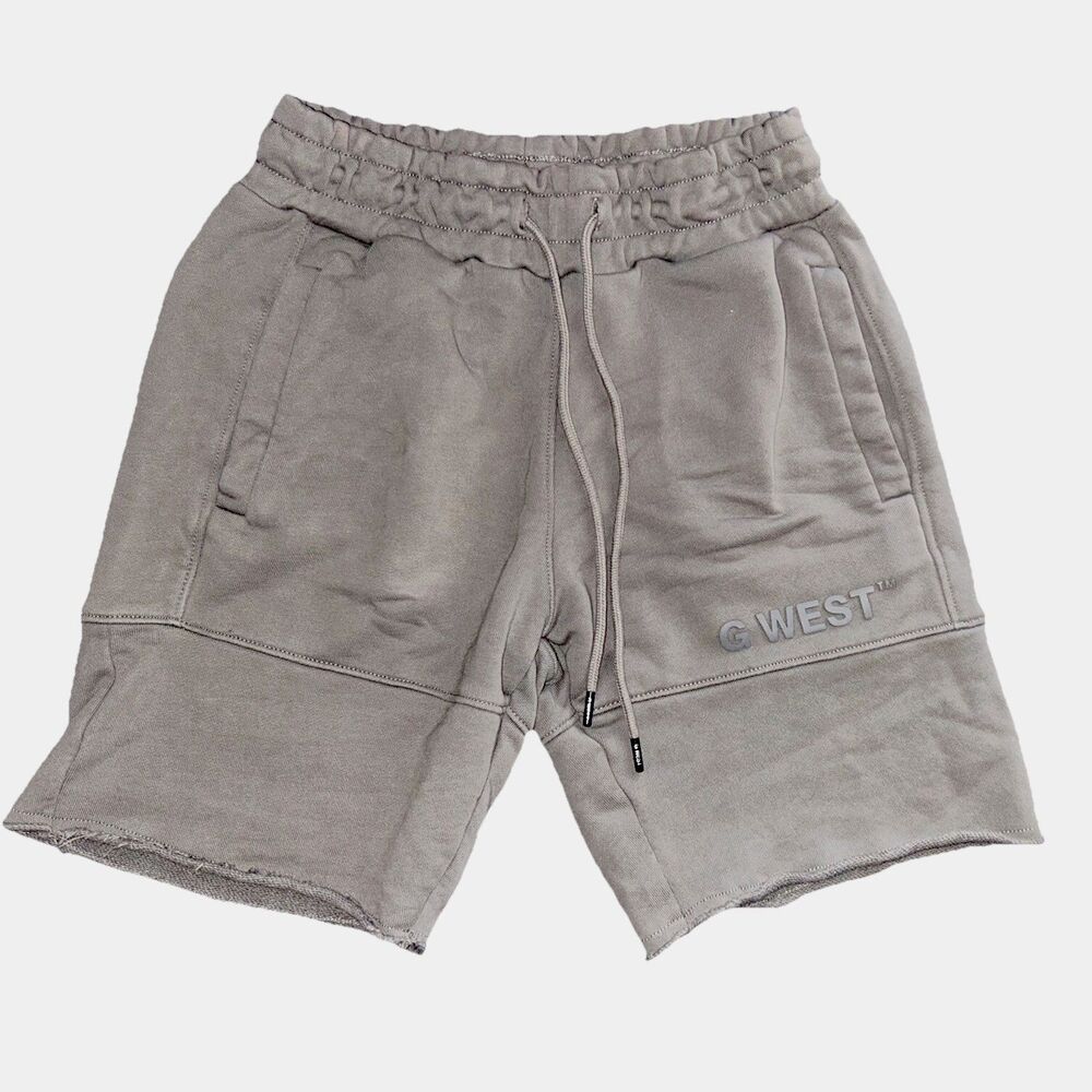 G WEST Grey Sweat Shorts Raw Hem Lounge Casual Shorts Gray size Womens small